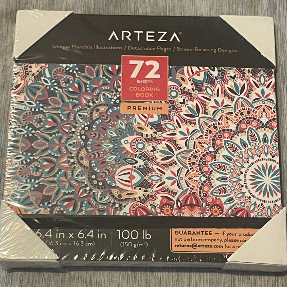Arteza 72-Sheet Mandala Coloring Book - Multicolor